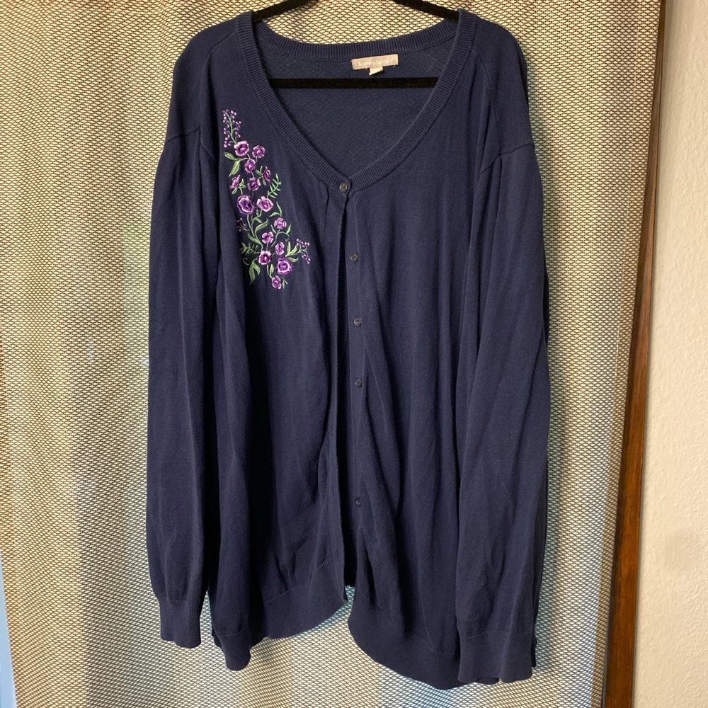 Navy Blue Grandma Cardigan